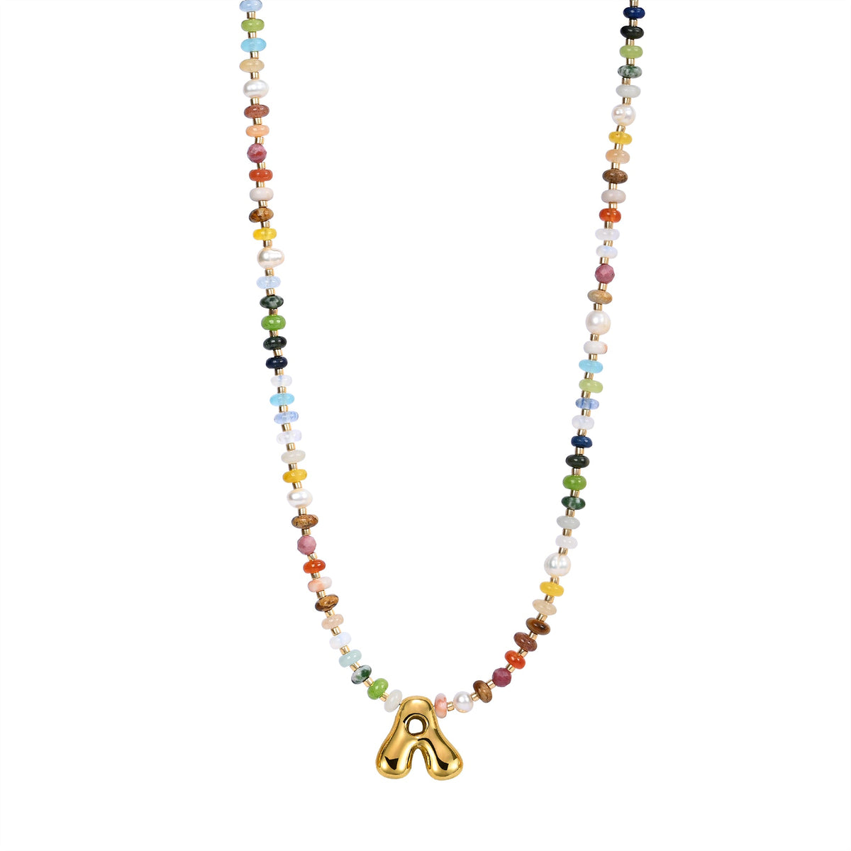 Collar de letras burbuja multicolor