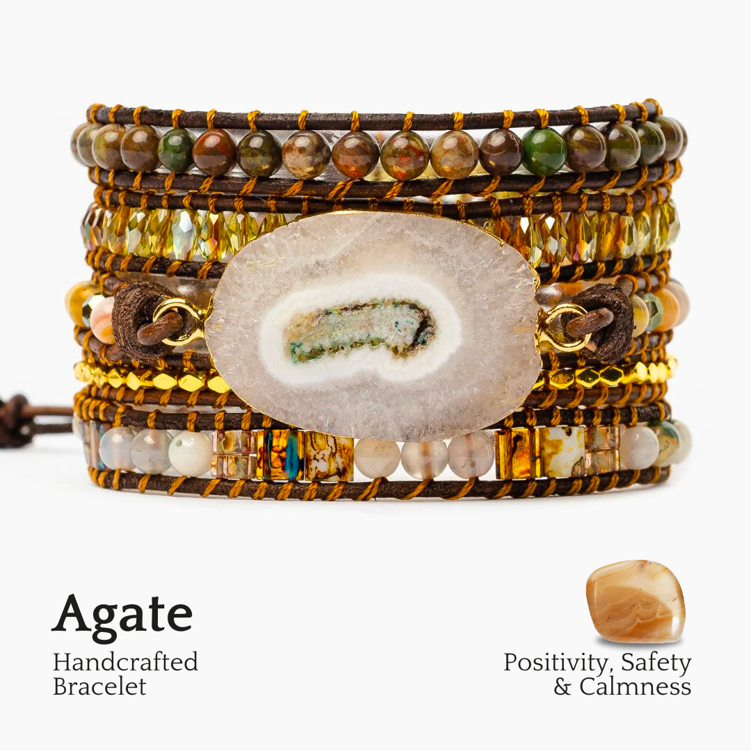 Pulsera envolvente de ágata Diosa de la luz de la luna
