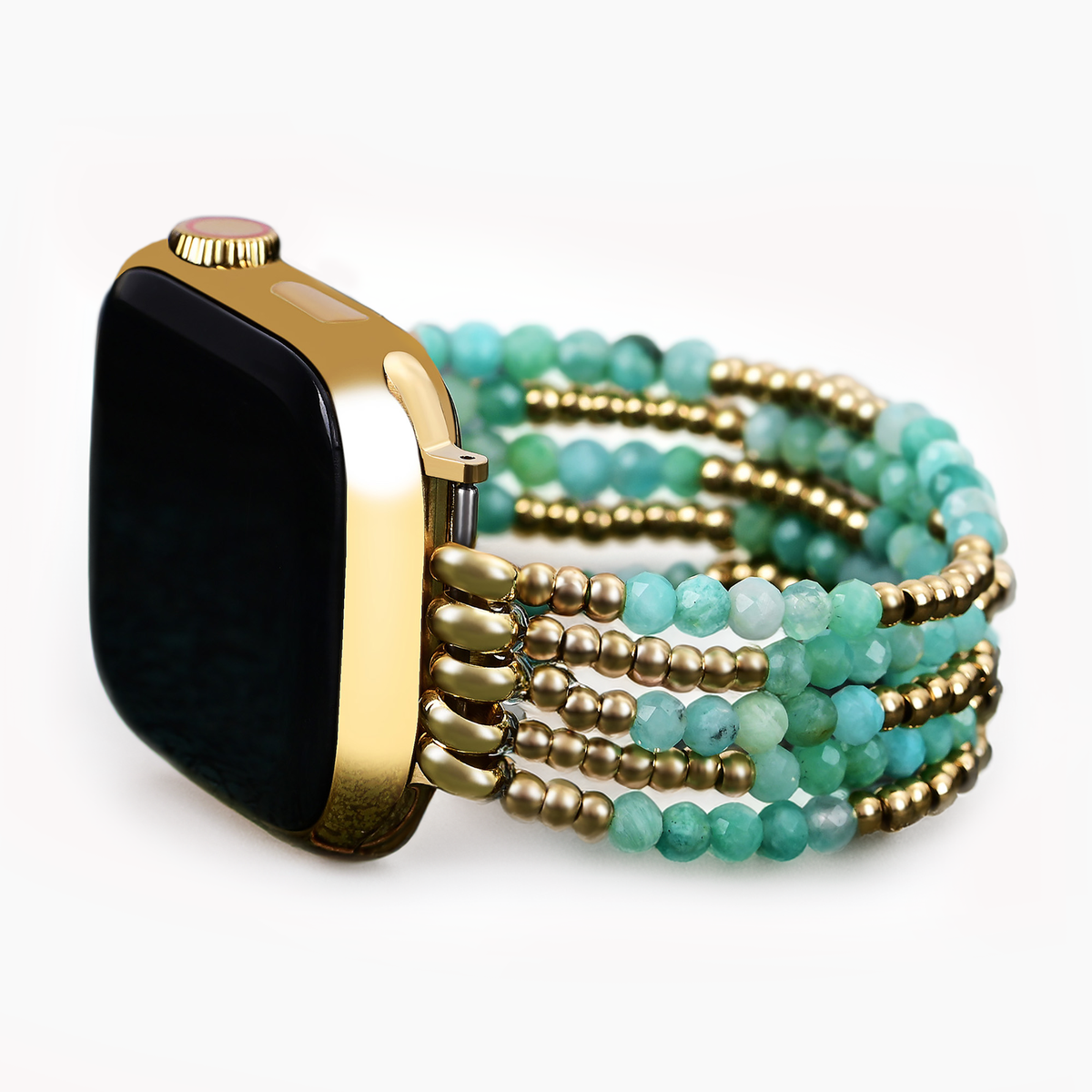 Correa elástica de amazonita luminosa para Apple Watch