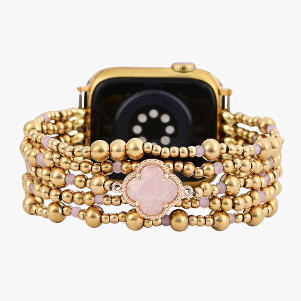 Elegancia de Cuarzo Rosa Encantado Correa Elástica para Apple Watch