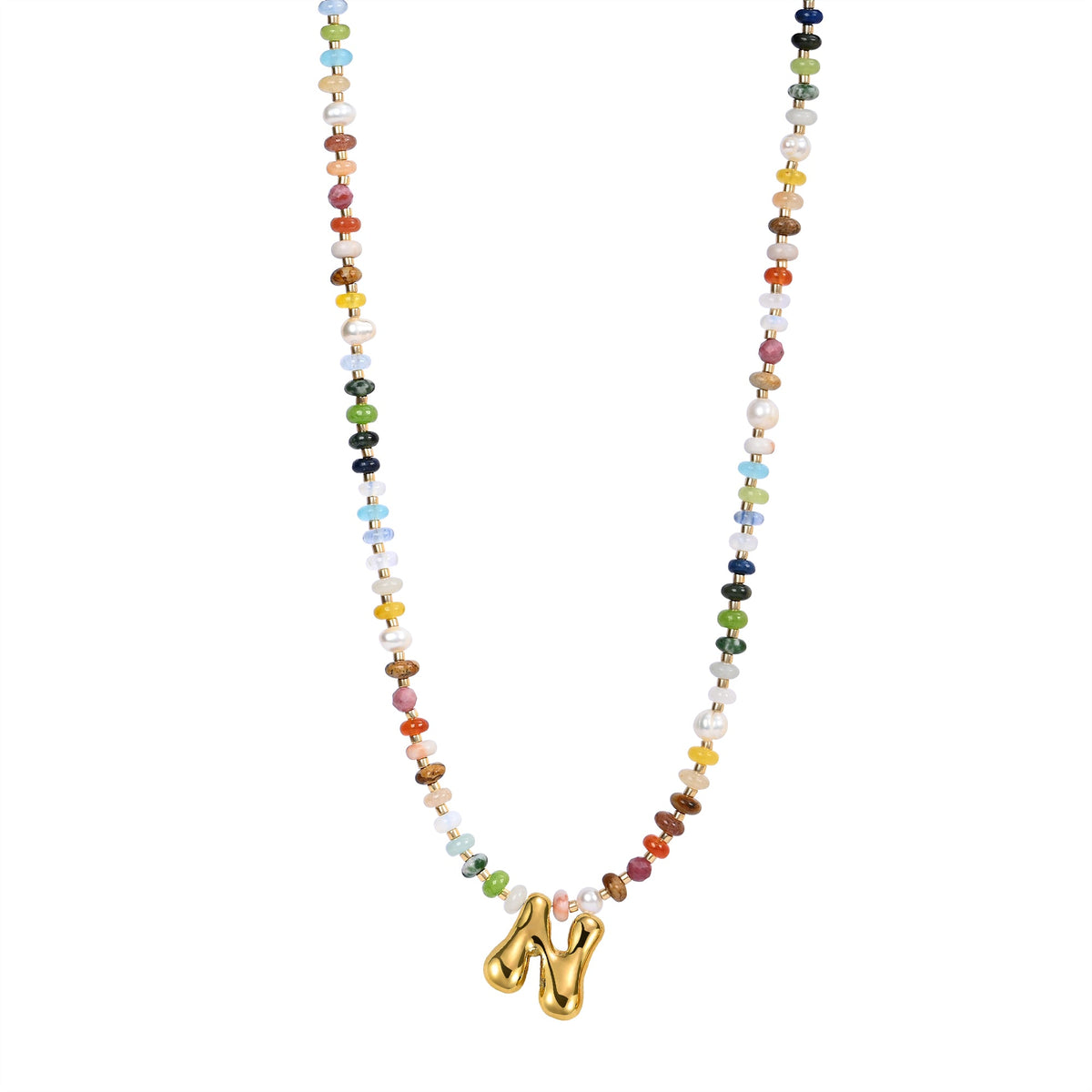 Collar de letras burbuja multicolor