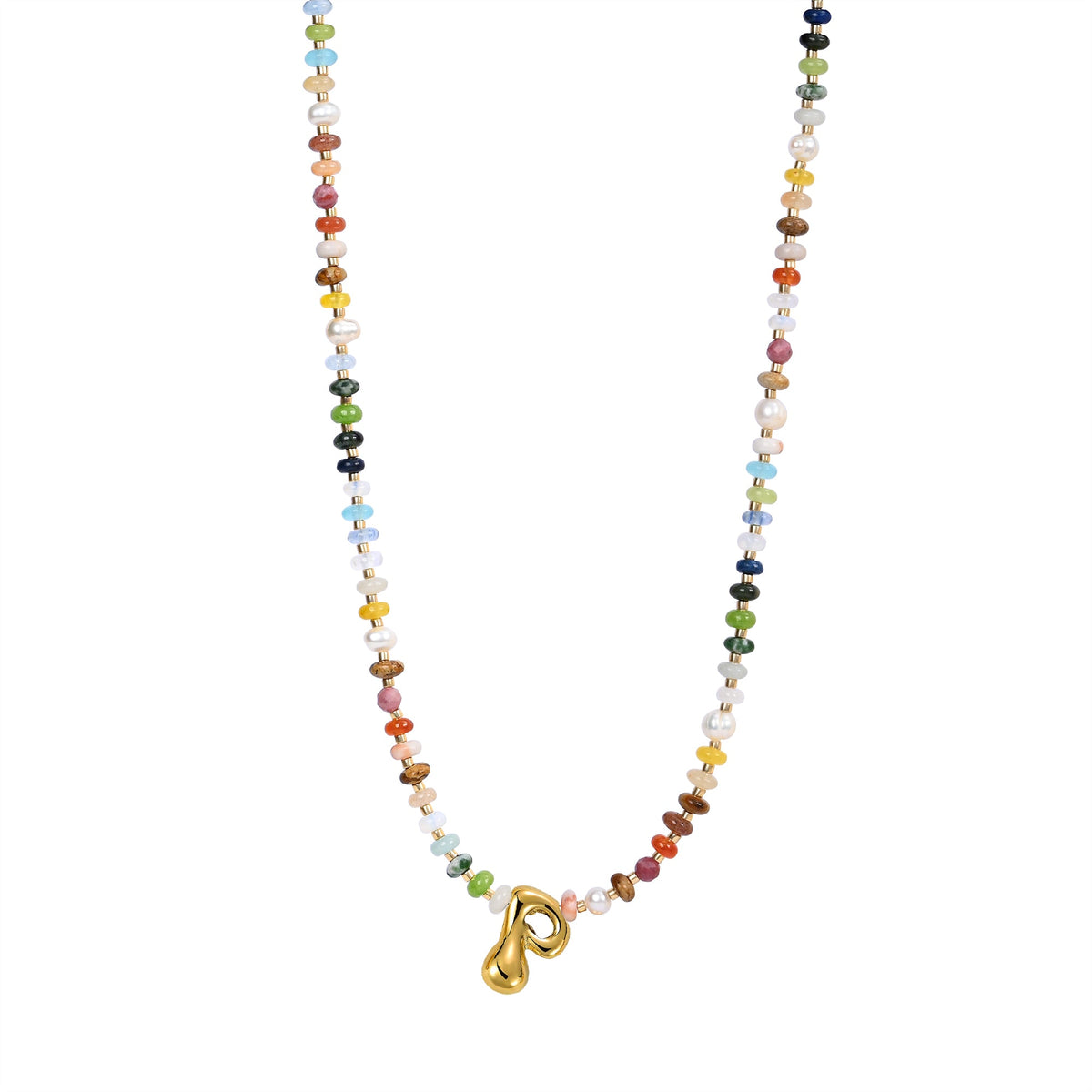 Collar de letras burbuja multicolor
