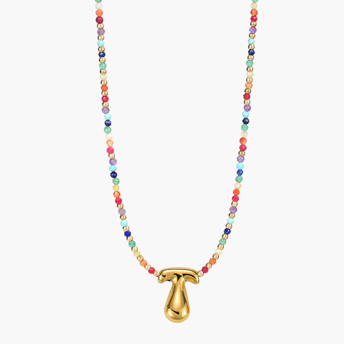 Collar Inicial Rainbow Bubble