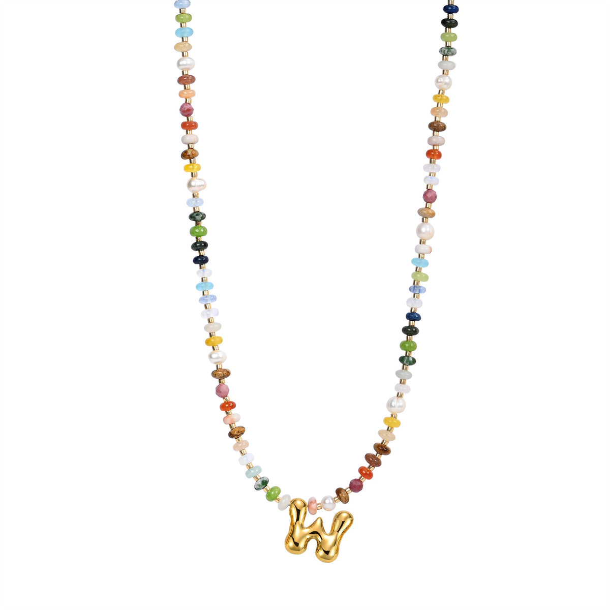 Collar de letras burbuja multicolor