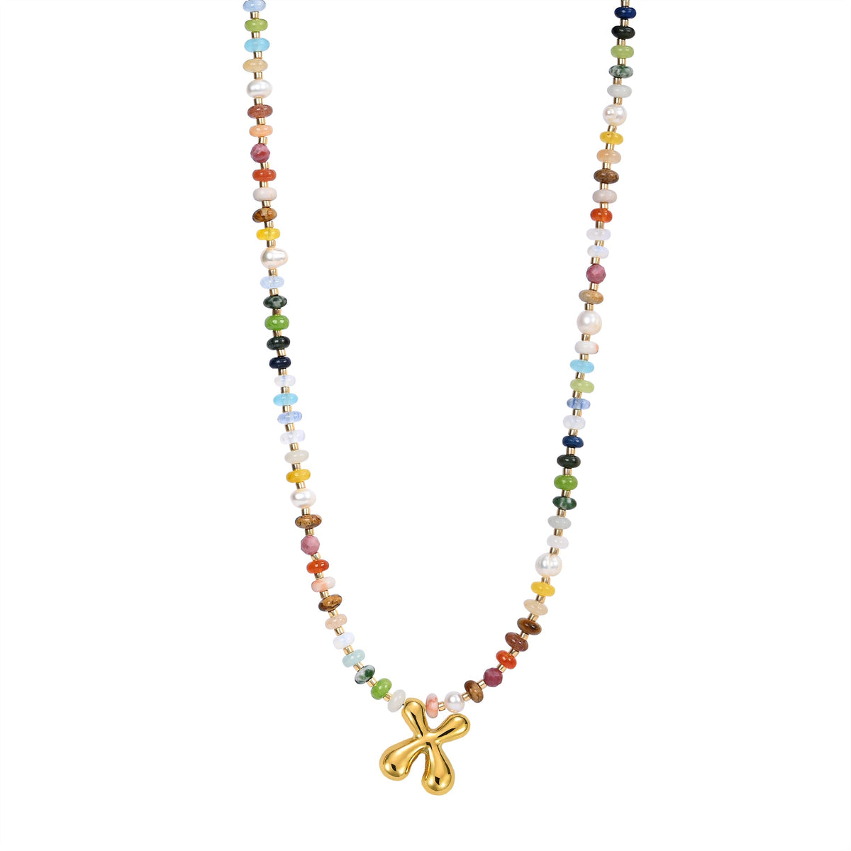 Collar de letras burbuja multicolor
