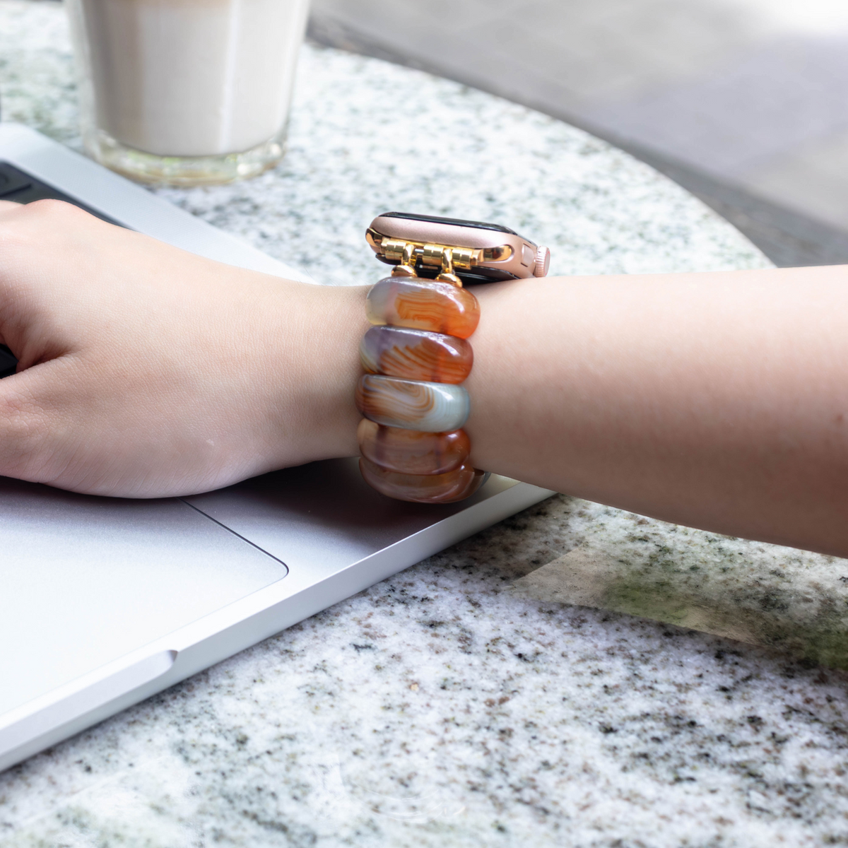 Correa elástica Golden Dusk Agate para Apple Watch