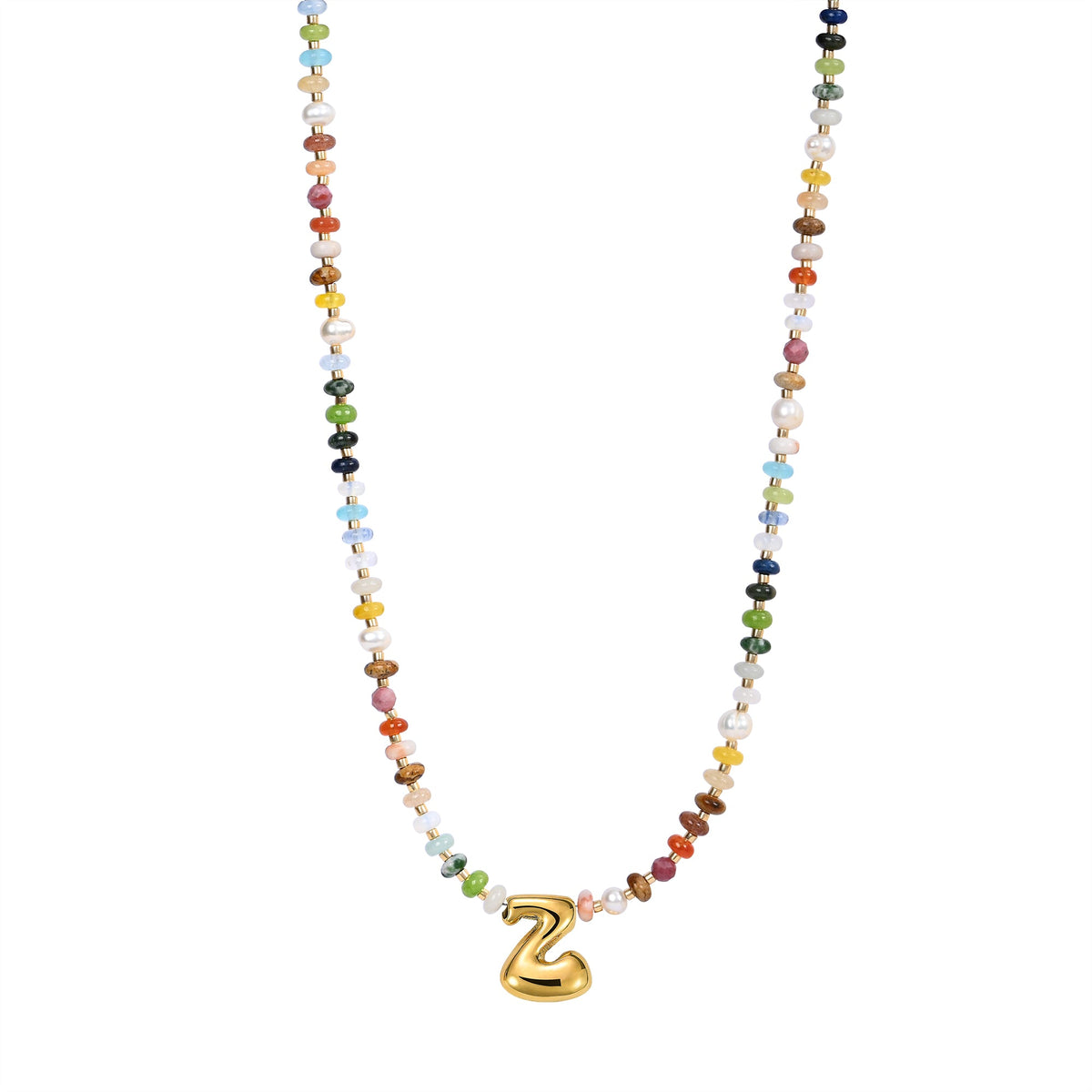 Collar de letras burbuja multicolor