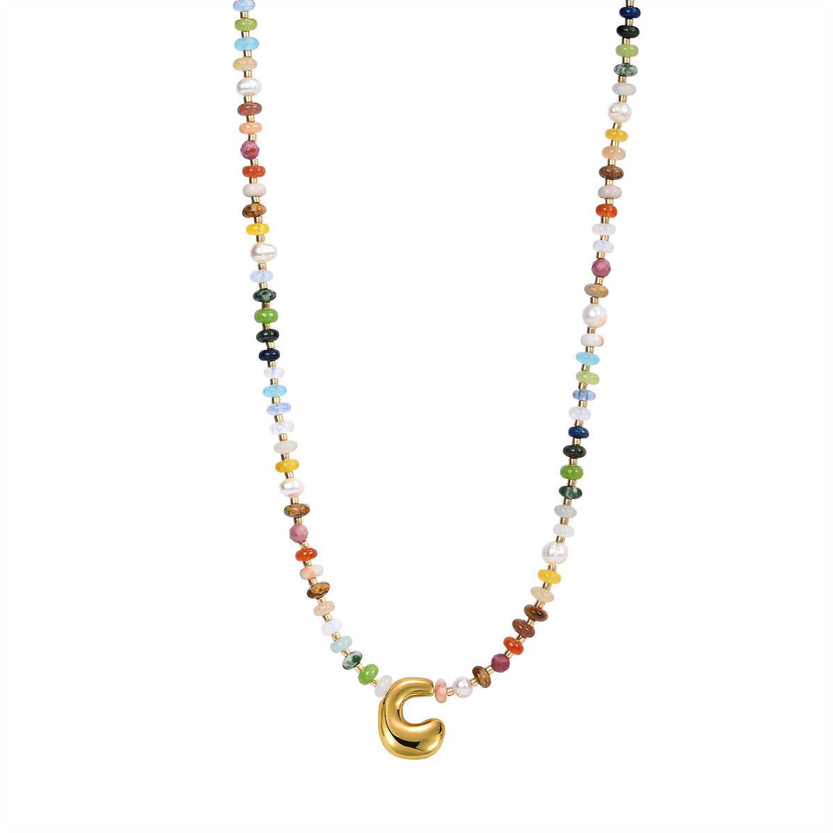 Collar de letras burbuja multicolor