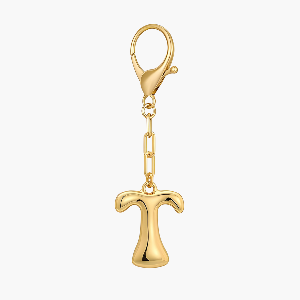 Llavero de letra inicial burbuja y charm para bolso
