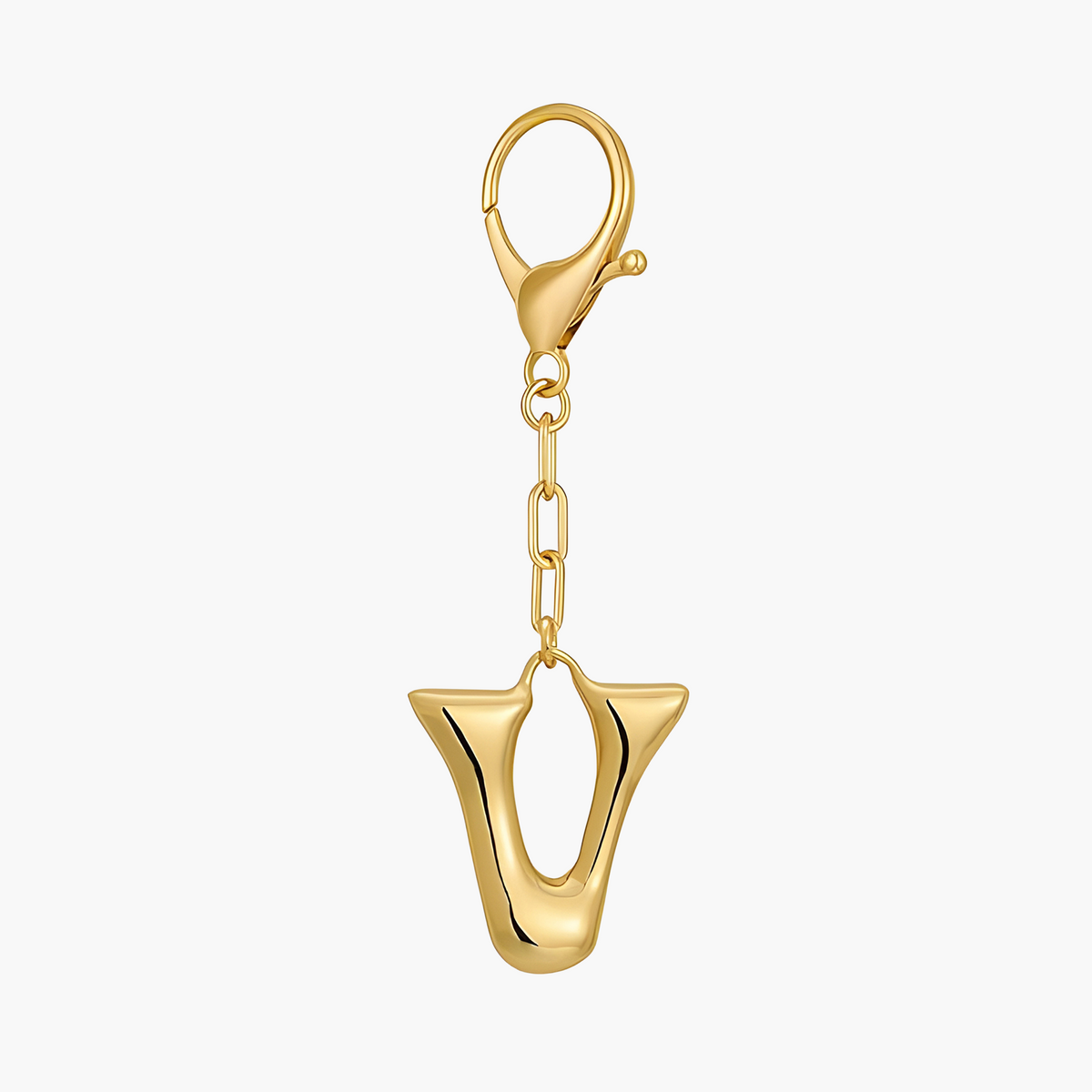 Llavero de letra inicial burbuja y charm para bolso
