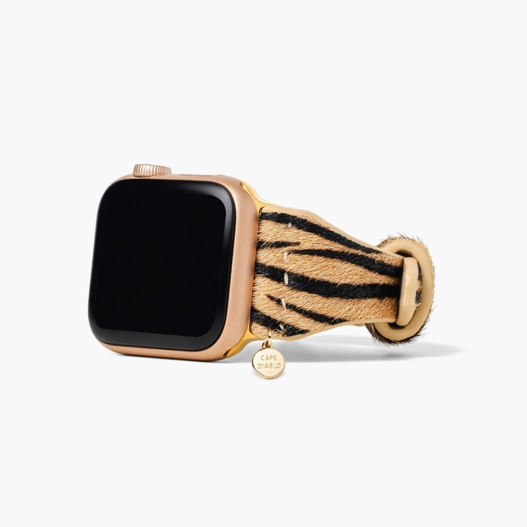 Correa de cuero con rayas elegantes para Apple Watch