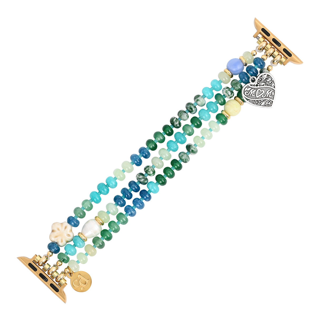 Correa elástica Jade Pearl Love MOM para Apple Watch