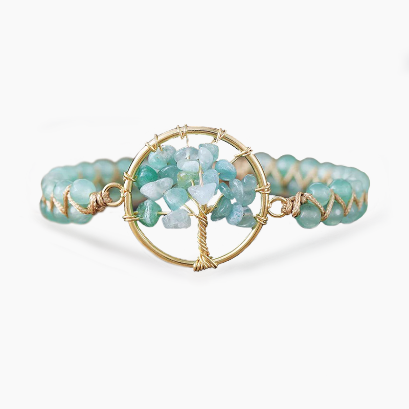 Pulsera de Árbol de la Vida con Rondel de Aventurina