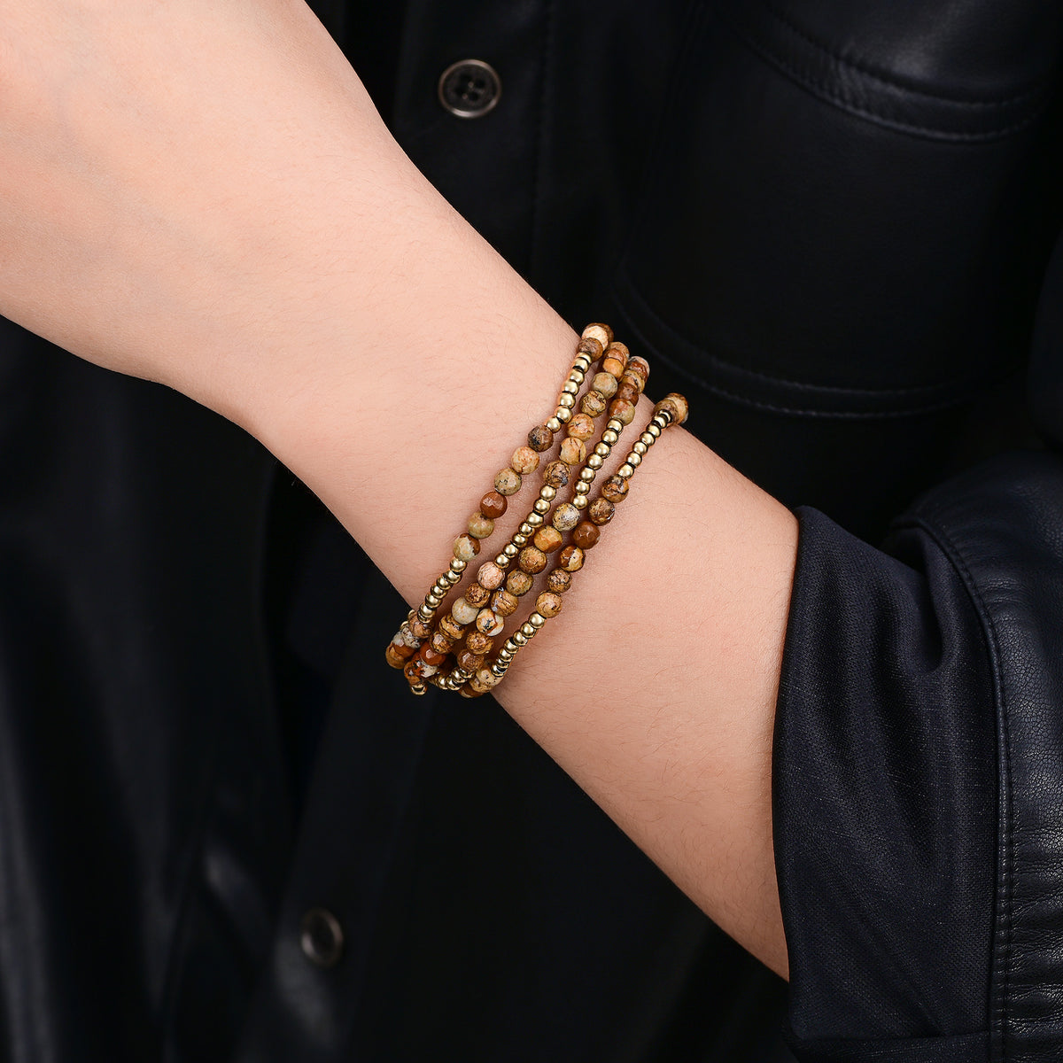 Conjunto de pulseras de jaspe Golden Earth
