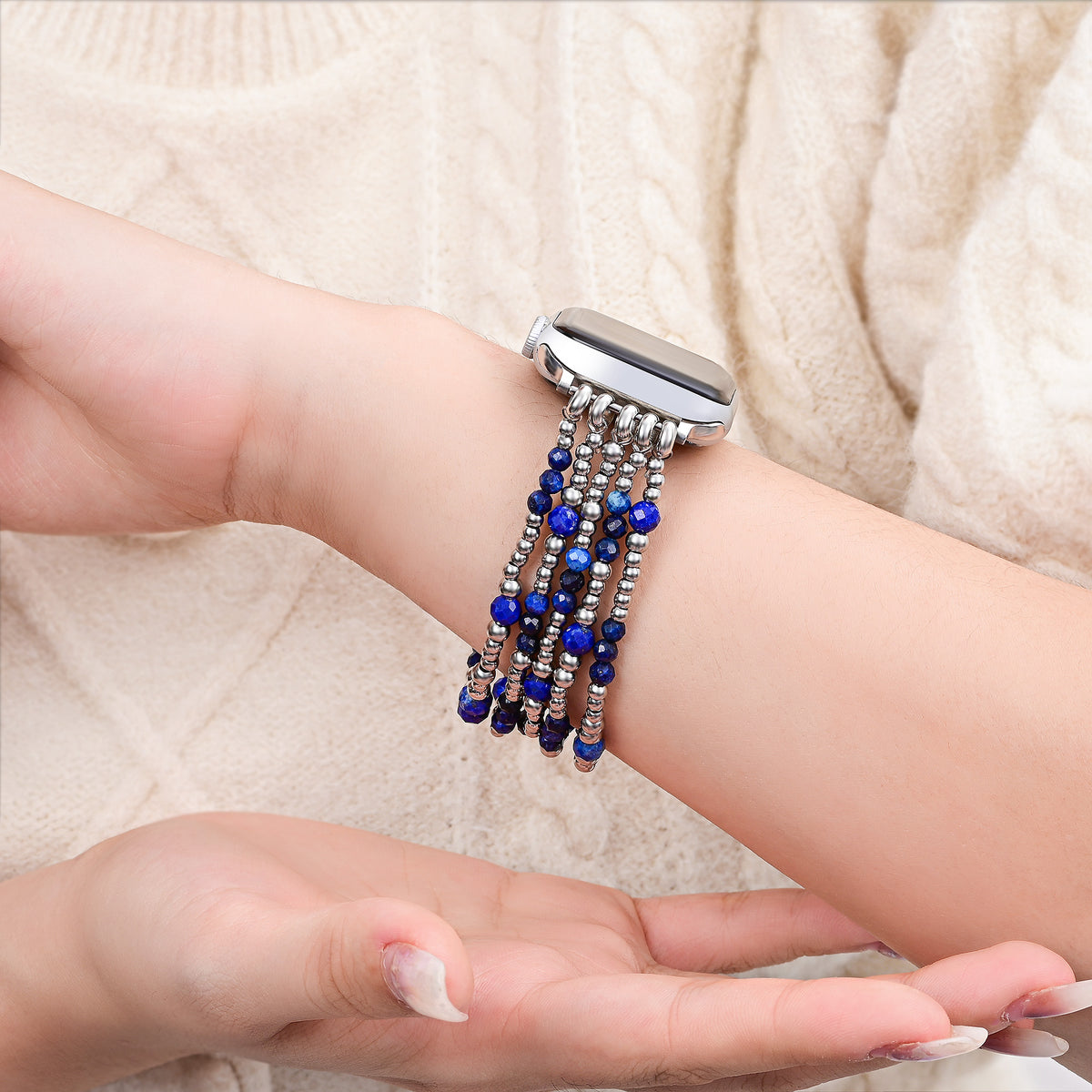 Correa Azure Serenity Silver Stretch Apple Watch