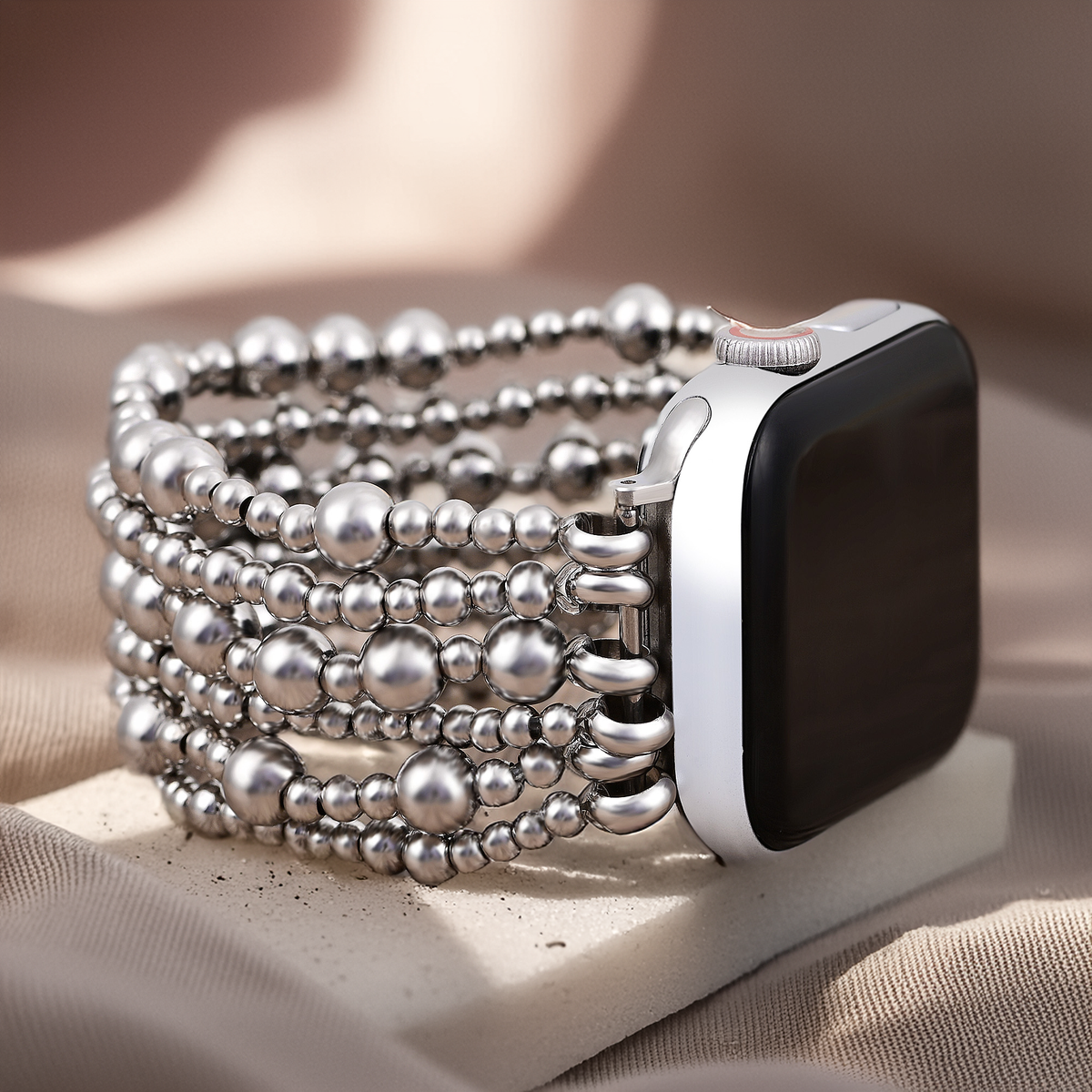Correa Platinum Demure Stretch Apple Watch