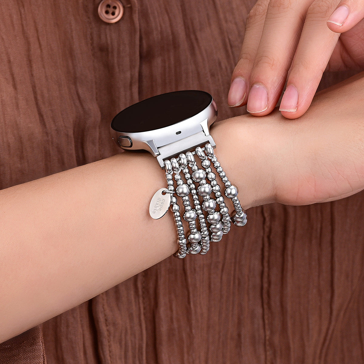 Correa Platinum Demure Stretch Apple Watch