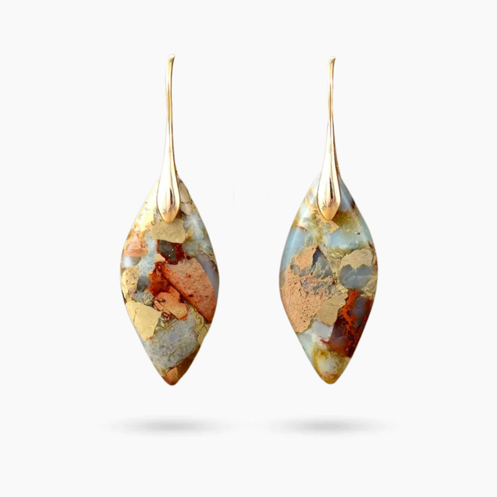 Pendientes Terra Hues Leaves Jasper