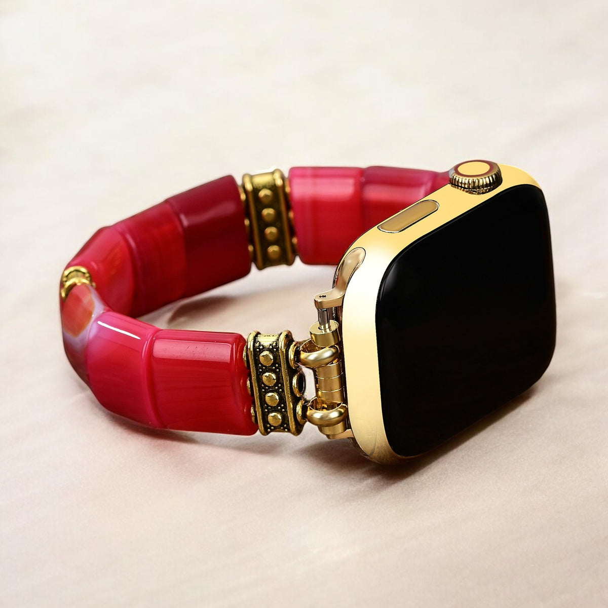 Pulsera elástica de ágata Ruby Essence para Apple Watch