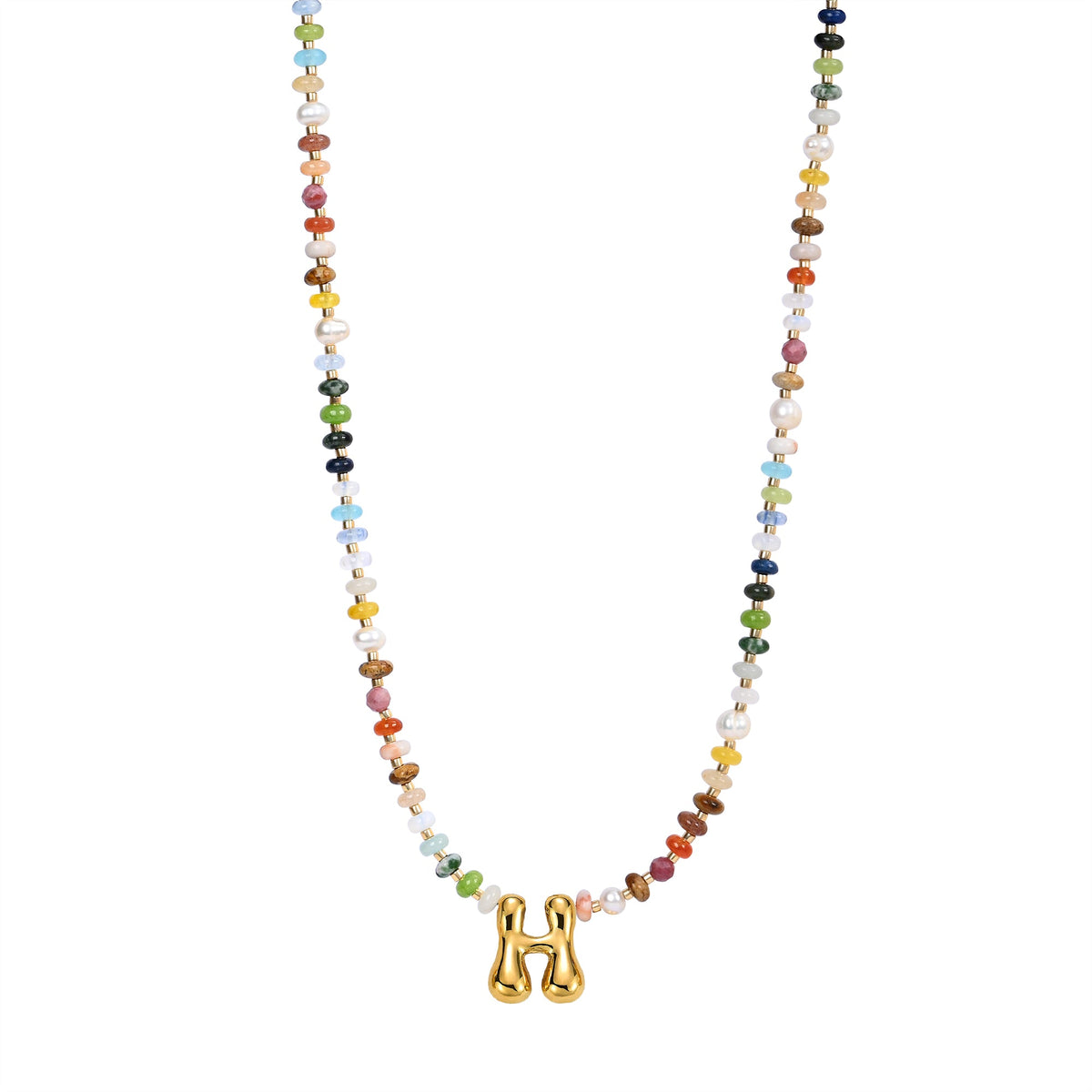 Collar de letras burbuja multicolor