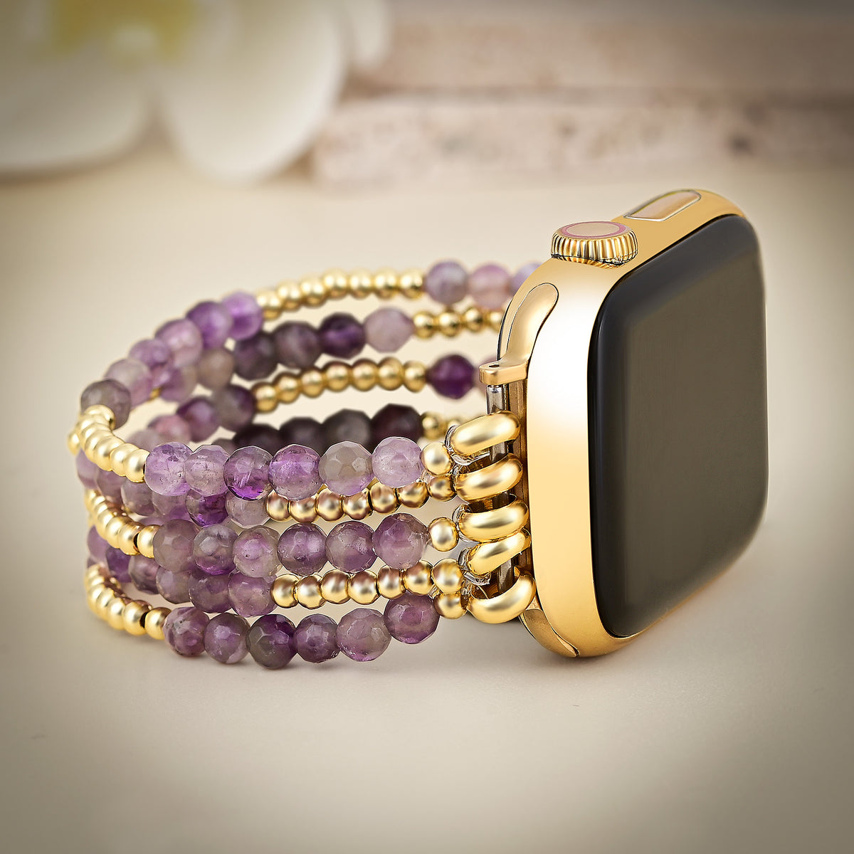 Correa elástica Golden Violet Amethyst para Apple Watch