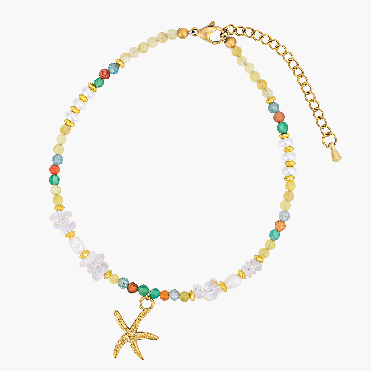 Tobillera de Estrella de Mar Dorada al Atardecer