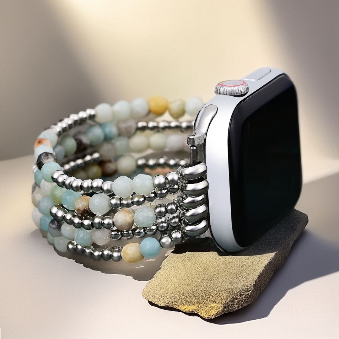 Correa elástica Amazonita Brillante para Apple Watch