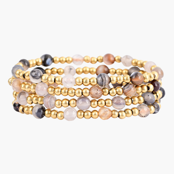 Conjunto de Pulseras de Elegancia de Ágata