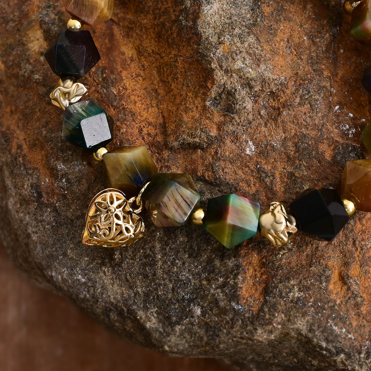 Pulsera de Encanto de Amor de Piedra Lunar