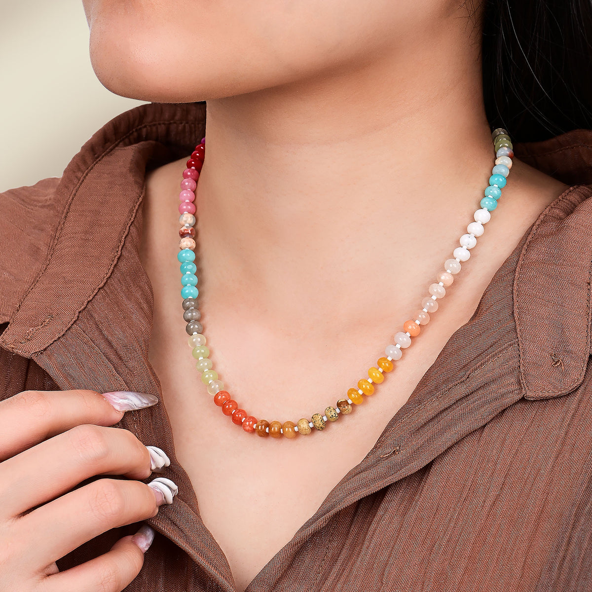 Collar de piedra Blush Beam