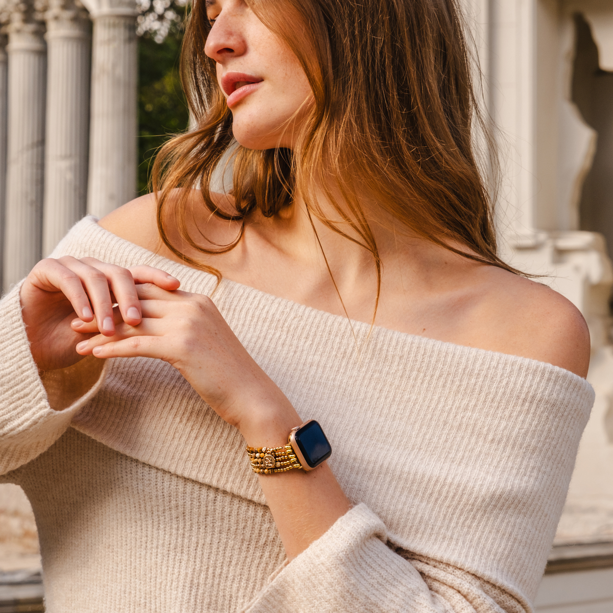 Correa elástica Golden Earth Jasper para Apple Watch