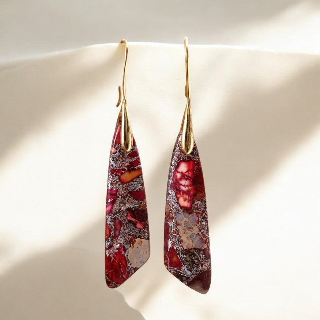 Pendientes de gancho Regalite rojos antiguos