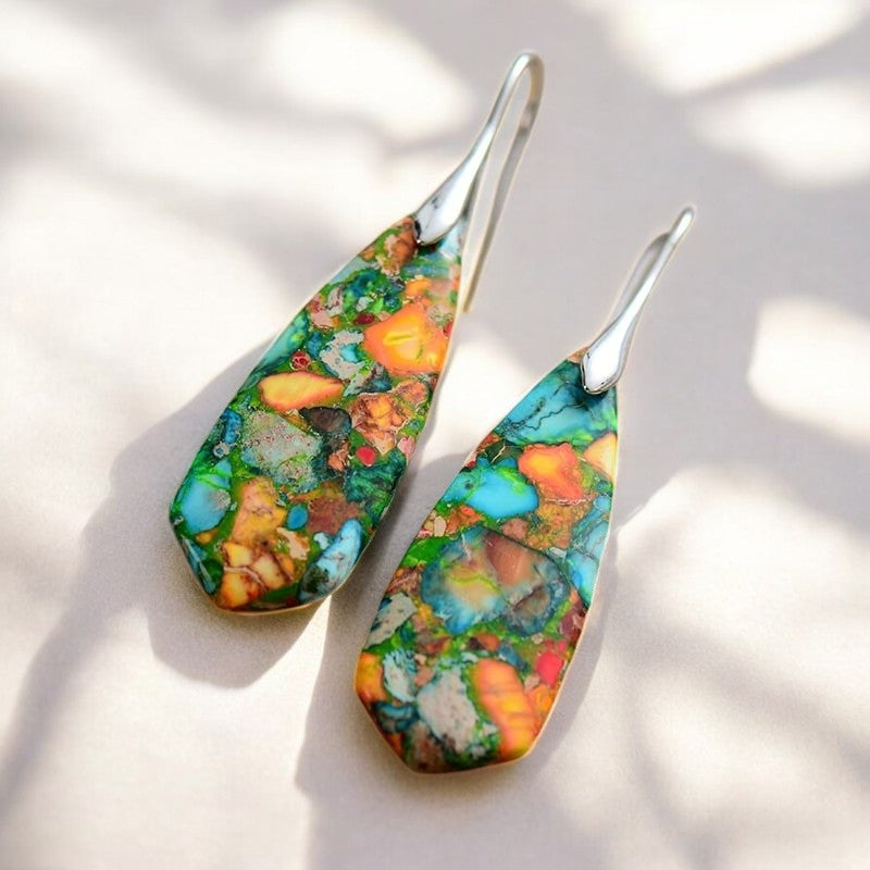 Pendientes de Jaspe Coral