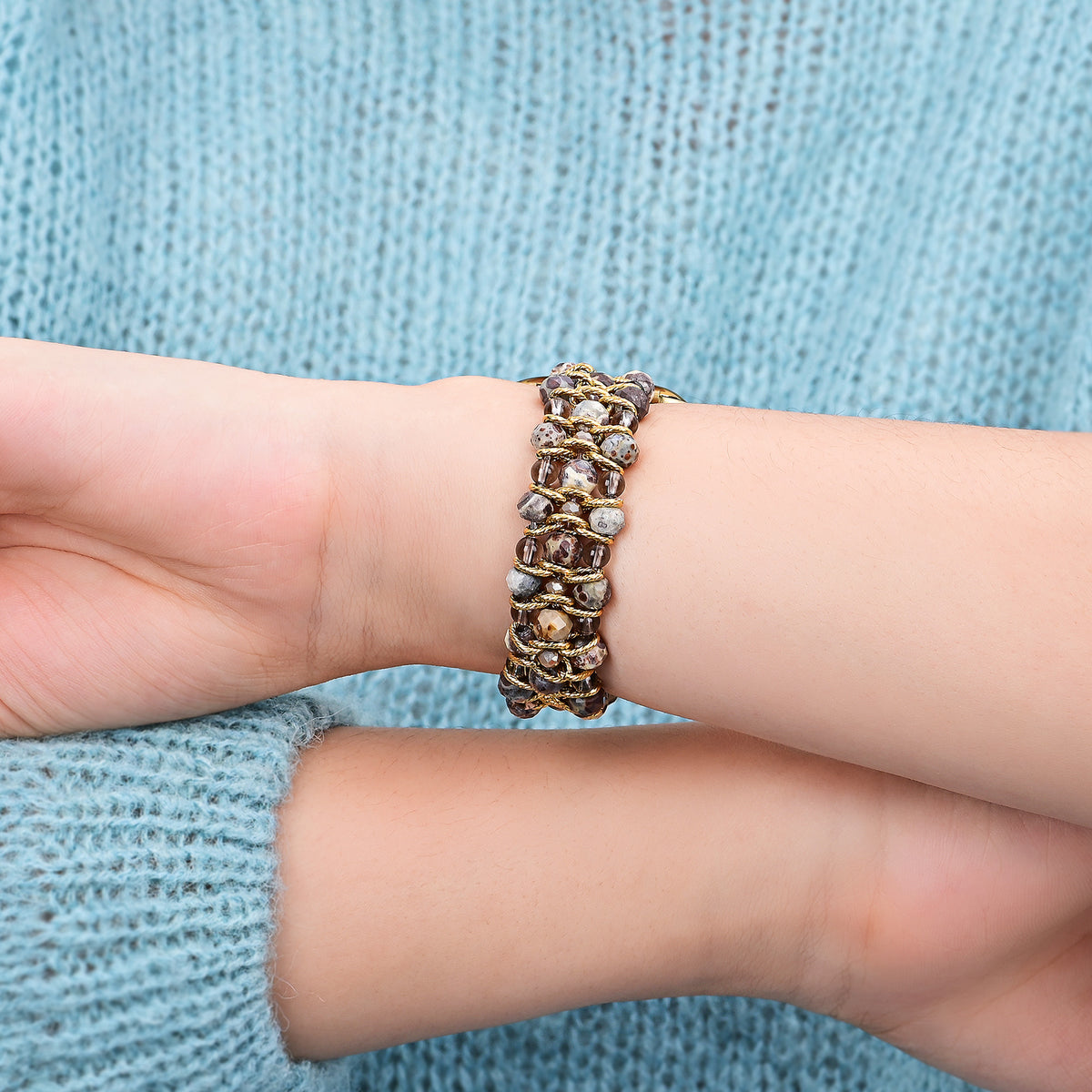 Correa elástica trenzada de jade exuberante para Apple Watch