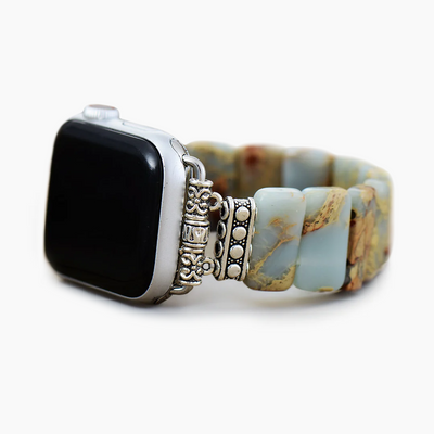 Correa elástica de jaspe tibetano de la Tierra para Apple Watch