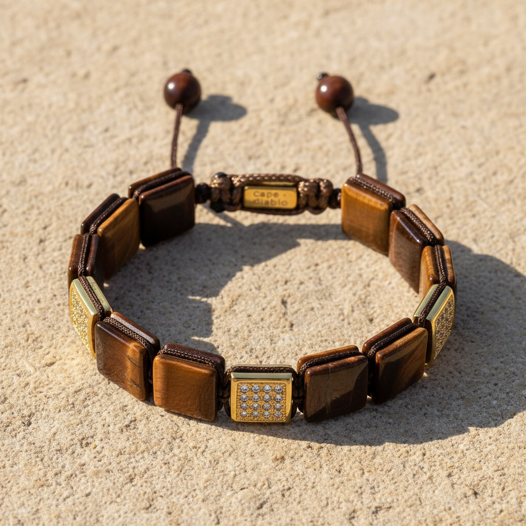 Pulsera roja de ojo de tigre para hombre