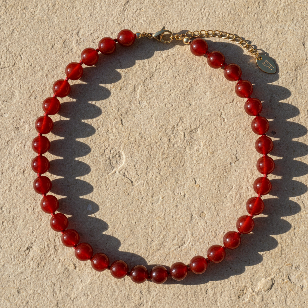 Collar gargantilla de ágata roja