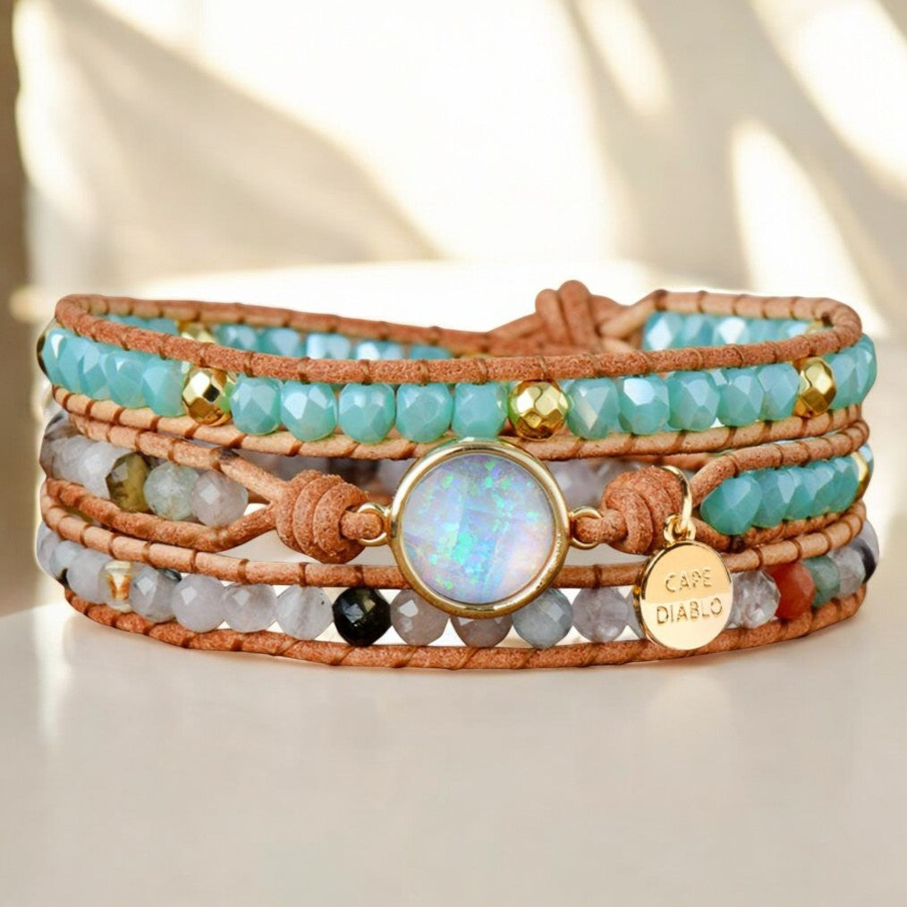 Pulsera envolvente de protección de ópalo sanador