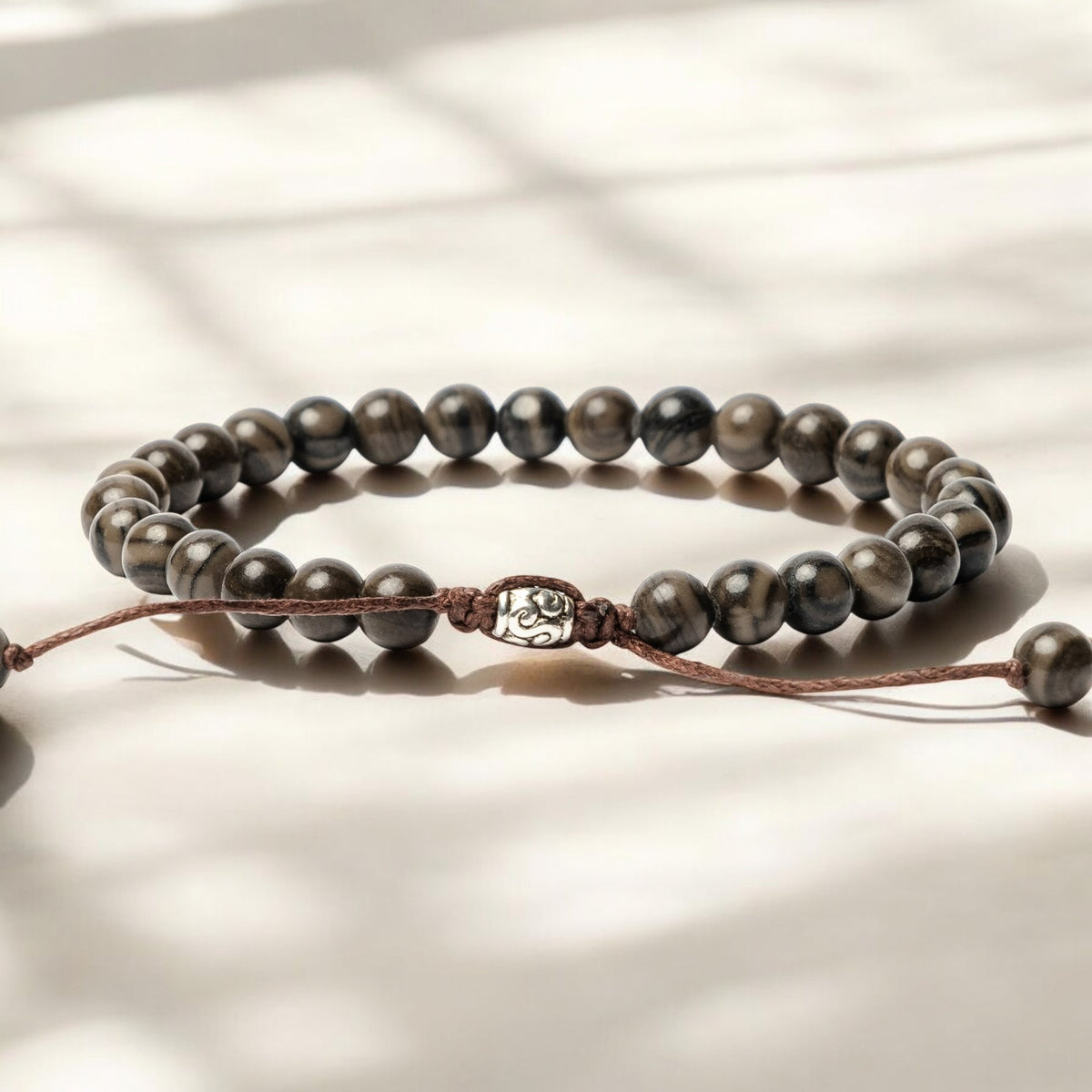 Pulsera de Jaspe Negro para Hombre