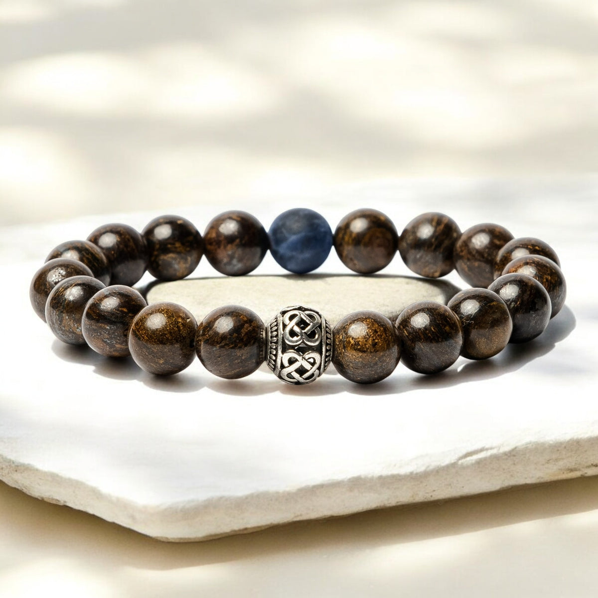 Pulsera tibetana de bronzita para hombre