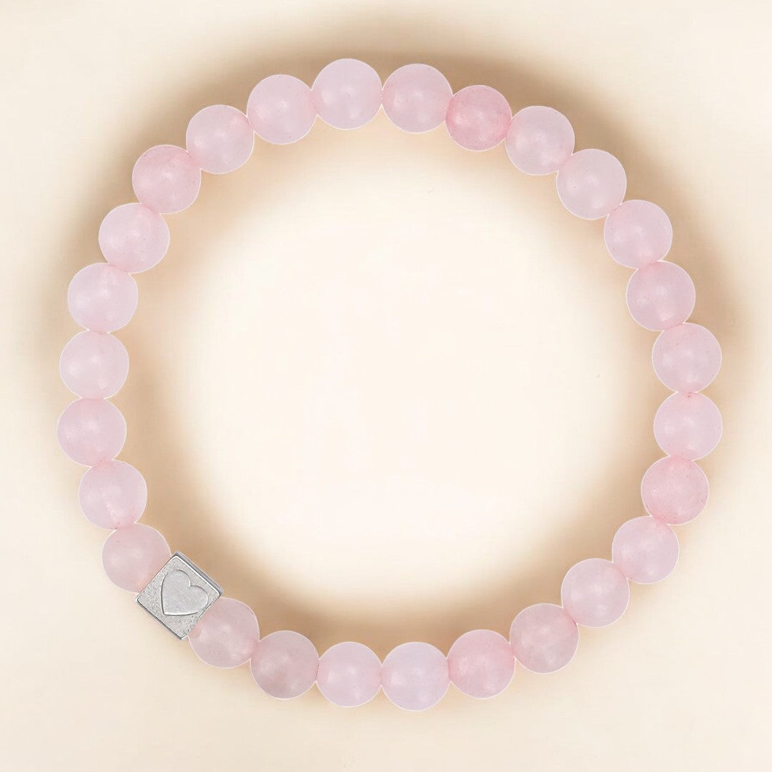 Pulsera de Cuentas de Amor Plateadas para San Valentín