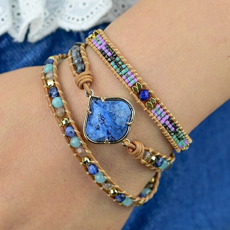 Healing Blue Sodalite Wrap Bracelet - Cape Diablo