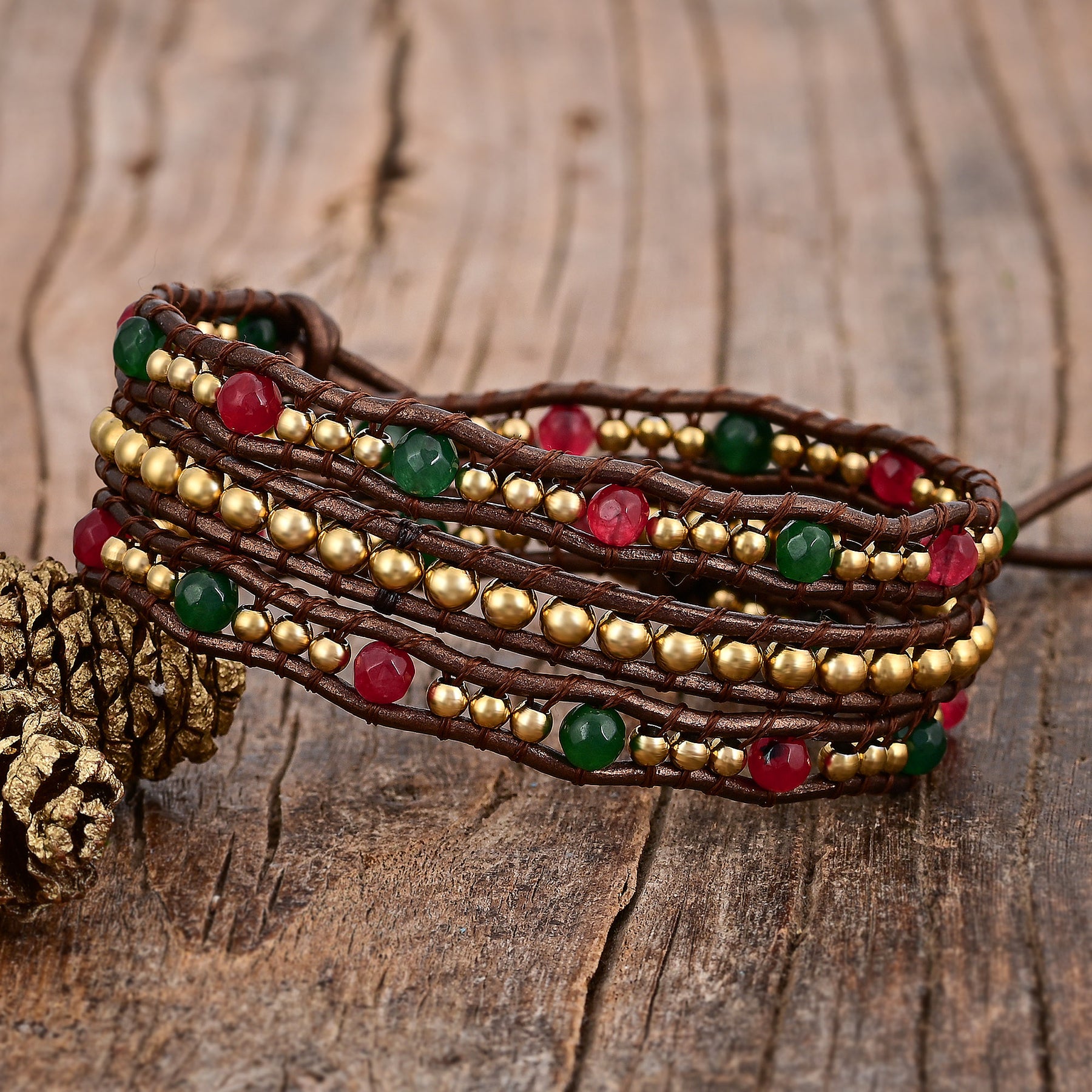 Pulsera envolvente con corazón de Feliz Navidad