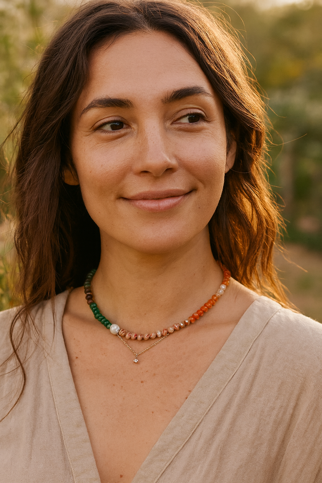 Collar de Piedra Natural Coral