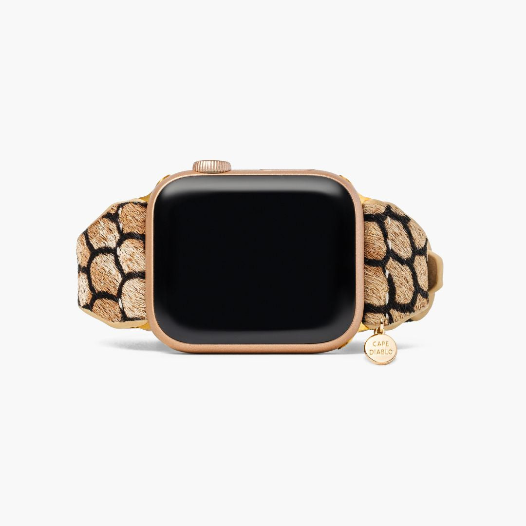 Correa de cuero Apple Watch con escamas de medianoche