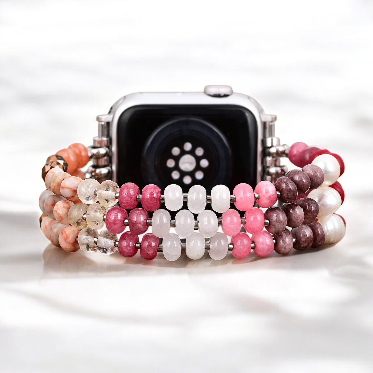 Correa elástica de piedra rubí blush para Apple Watch