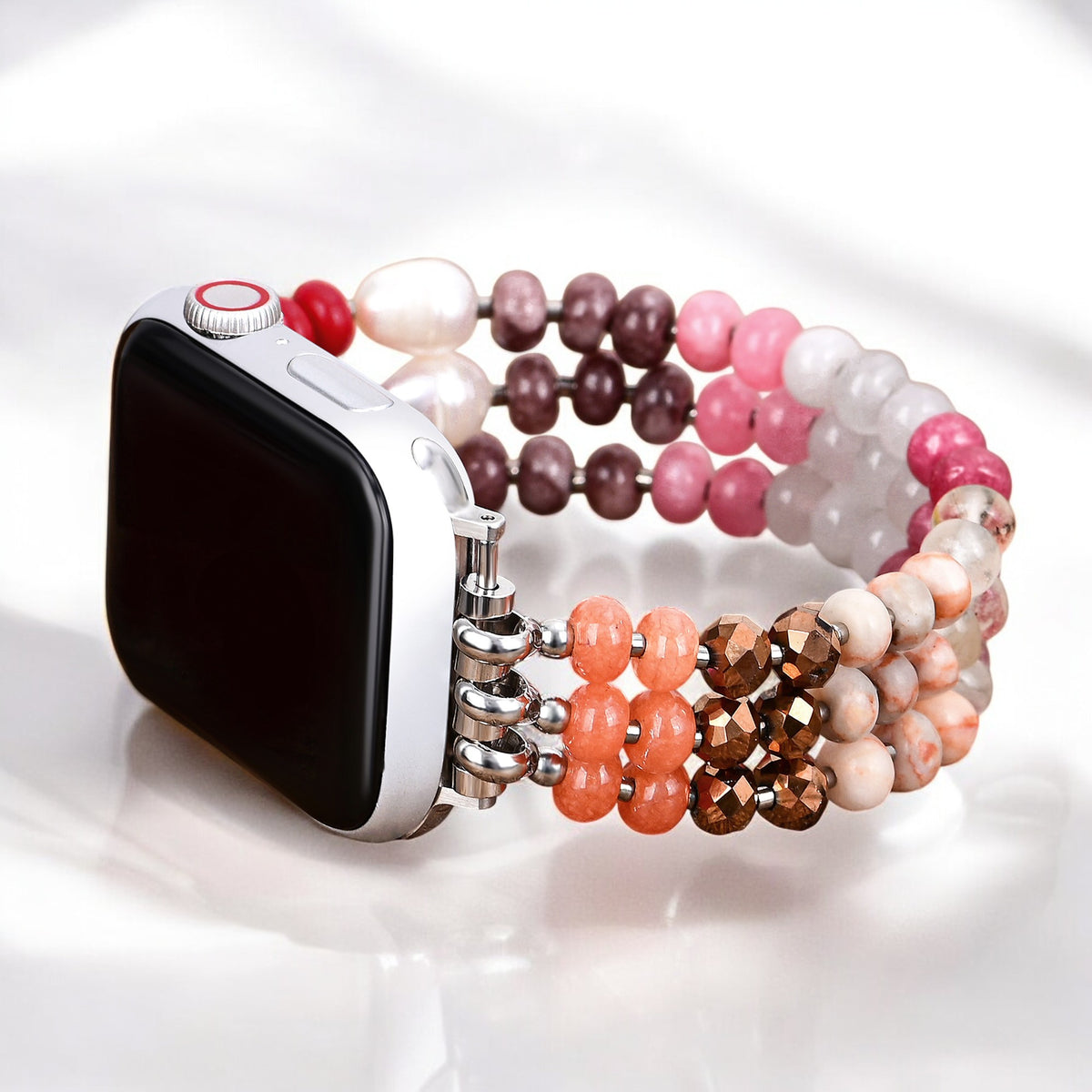 Correa elástica de piedra rubí blush para Apple Watch