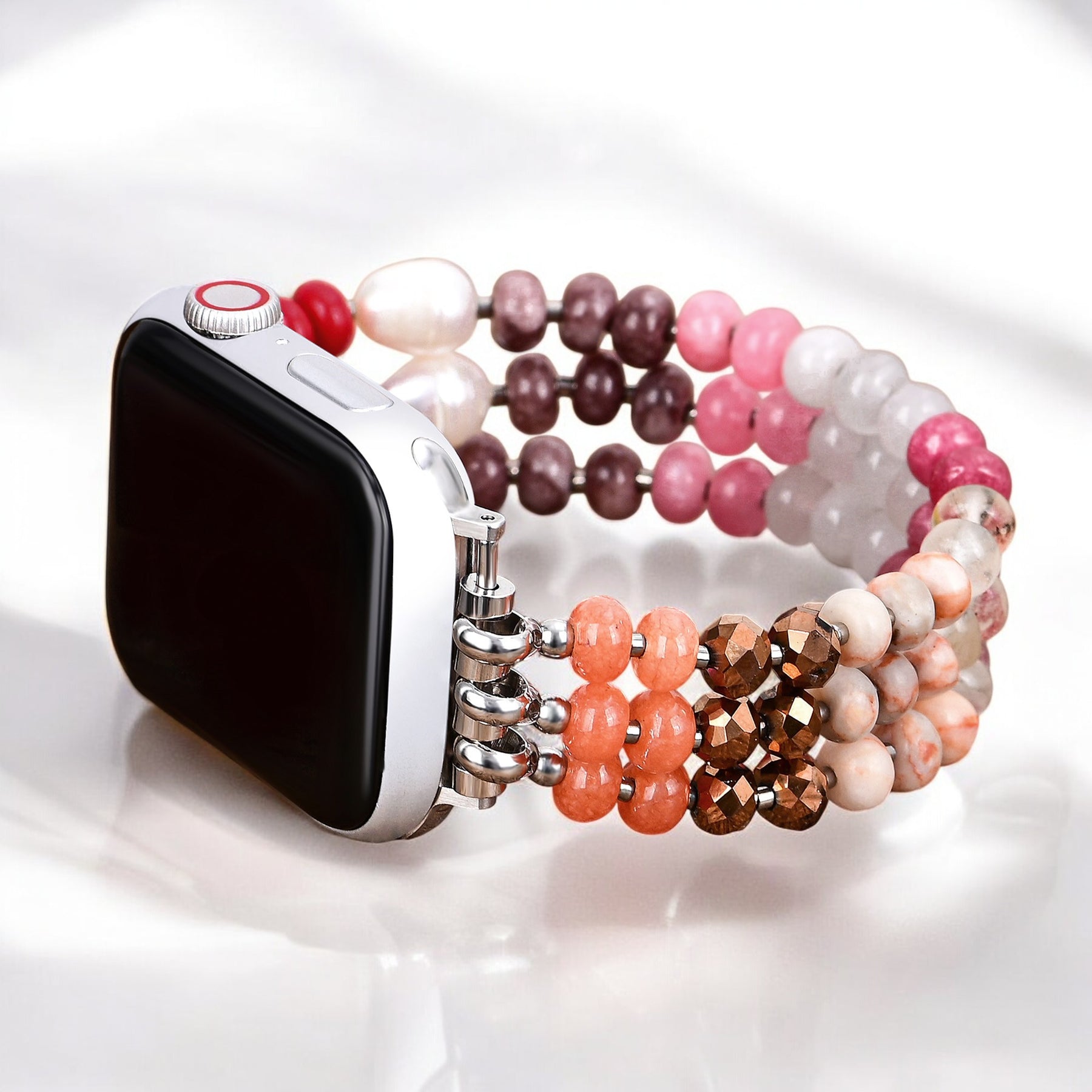 Correa elástica de piedra rubí blush para Apple Watch