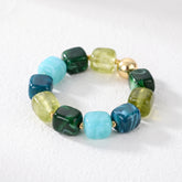 Pulsera gruesa de cuentas mixtas Marea Verde