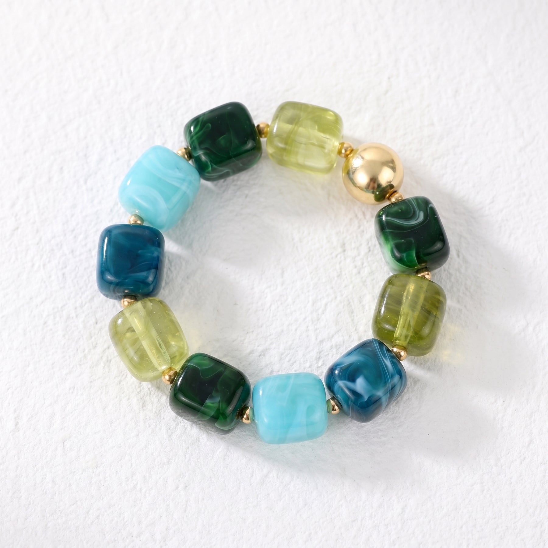 Pulsera gruesa de cuentas mixtas Marea Verde